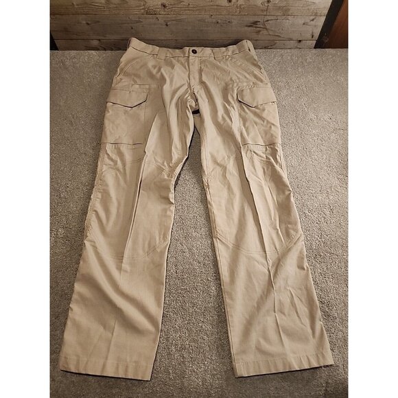 First Tactical Pants Mens 36x34 Tan Cargo Ripstop Cotton Blend Military Logo - Picture 4 of 15